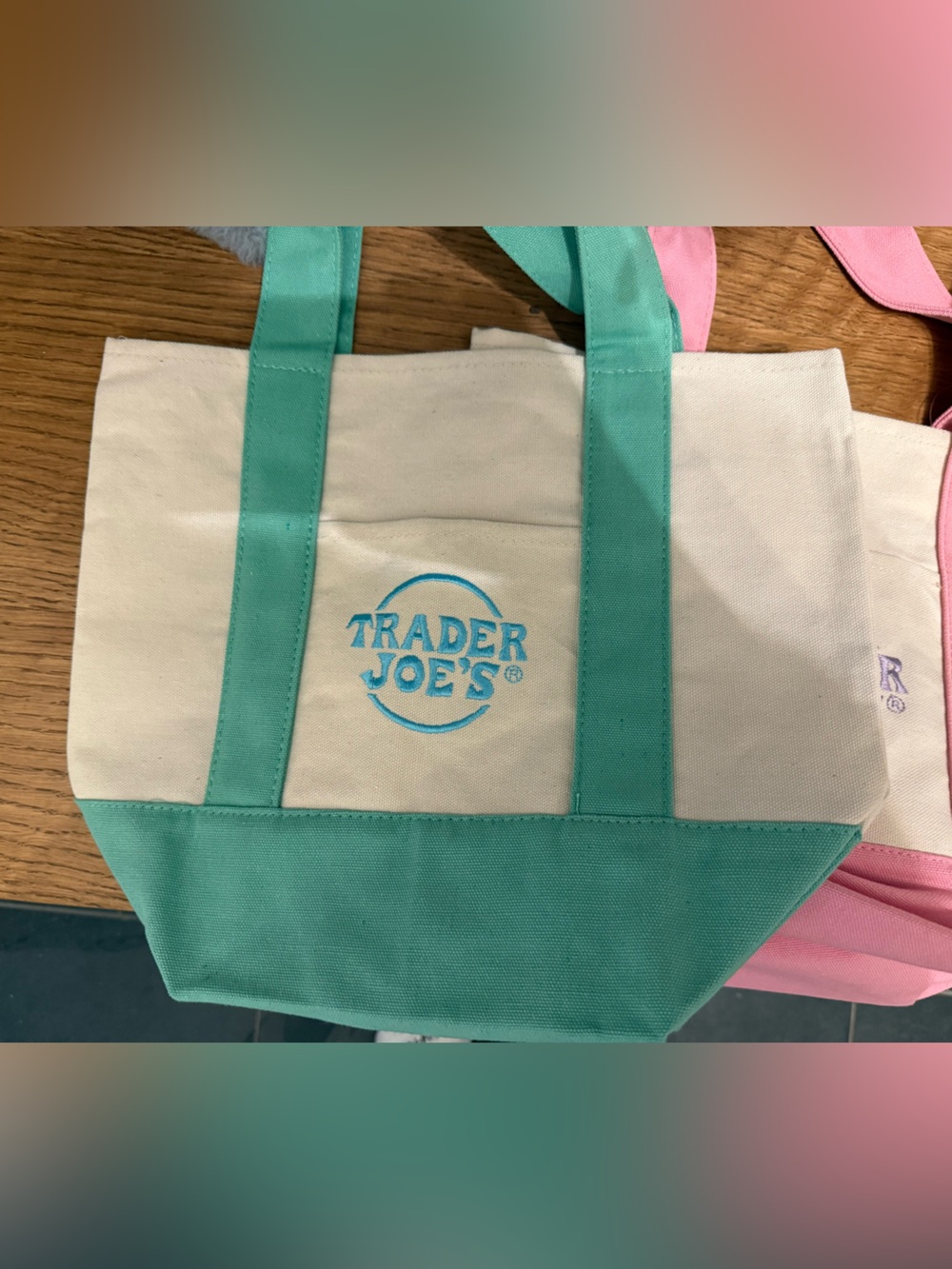 Set of 2 Trader Joe’s mini Canvas Tote Bag